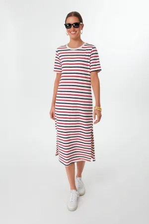 Americana Stripe Short Sleeve Gio Maxi Dress