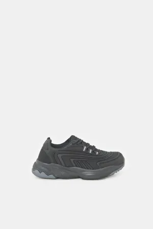 Boys Triple Black Chunky Sneakers