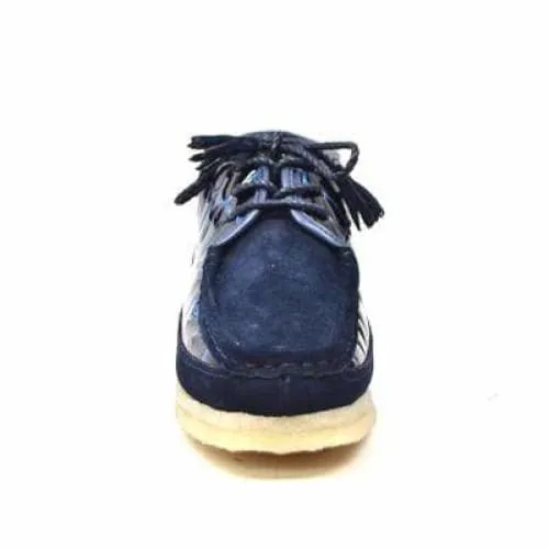 British Walkers Knicks Croc Men's Navy Blue Crocodile Leather and Suede