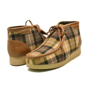 British Walkers New Castle Wallabee Boots Men's Tan Plaid Suede