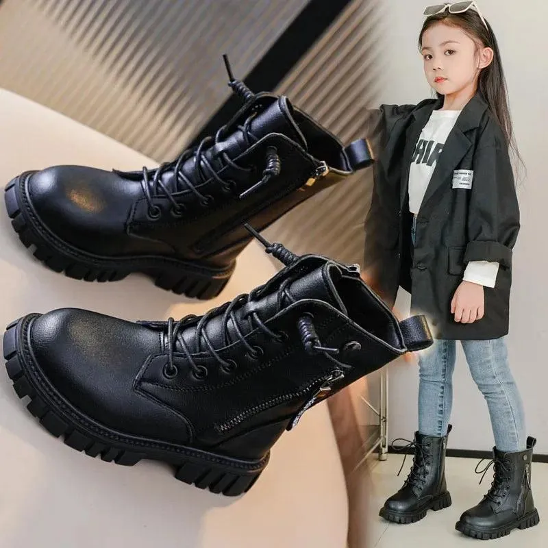 Children's Casual Shoes for Girls: Black Short Boots - TSS320