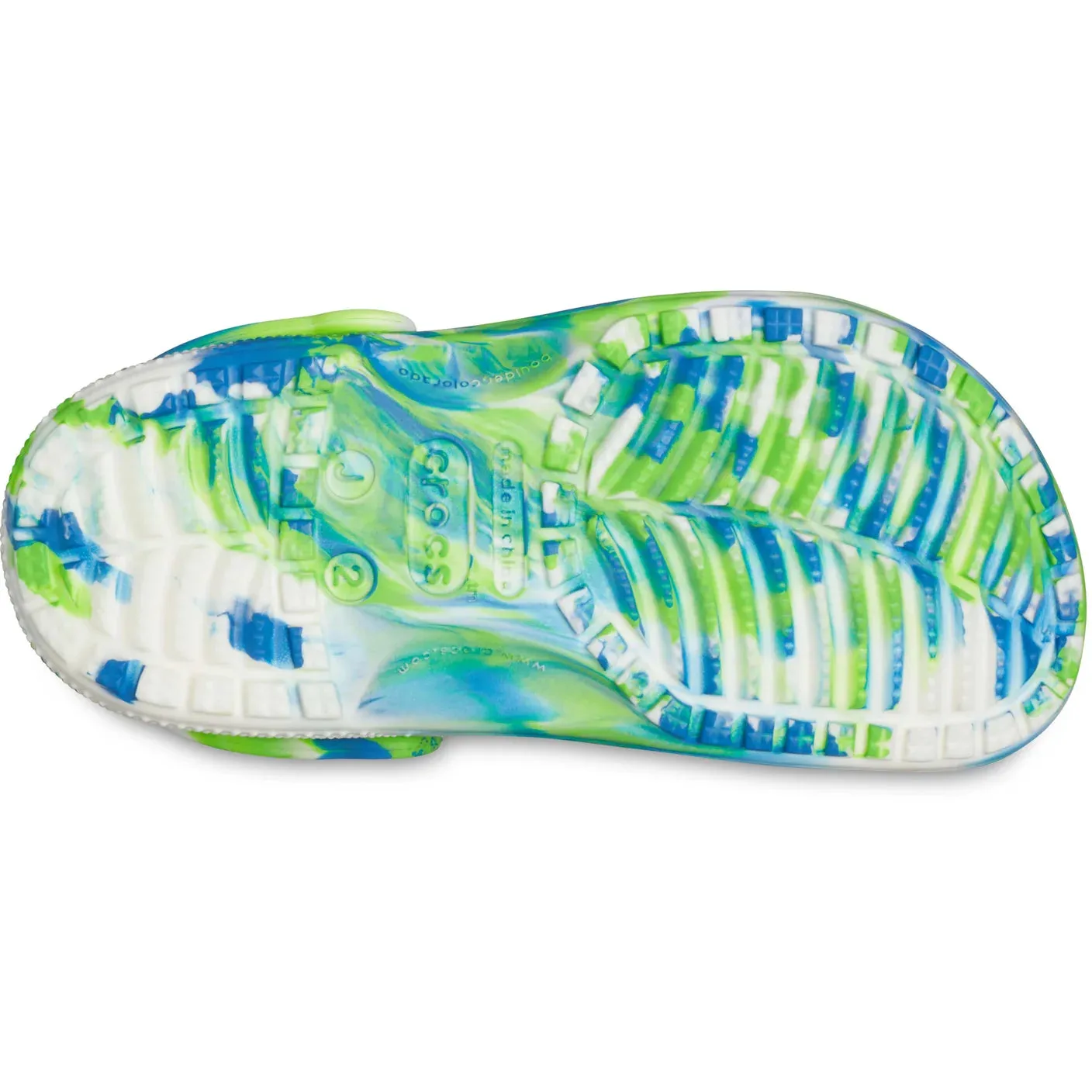 Classic Glow Marbled Clog Kids - prep blue/multi