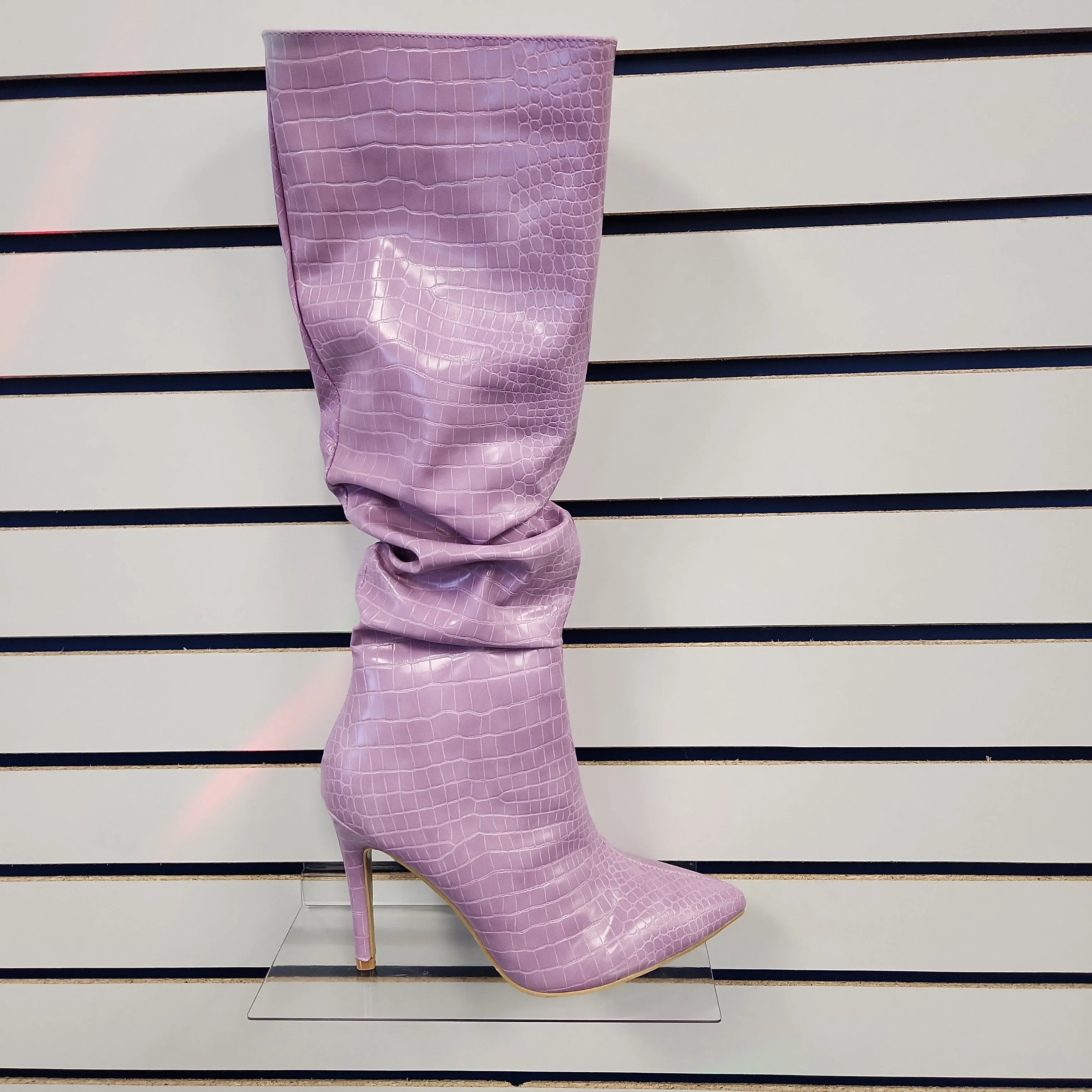 Croc Boot (purple) knee high