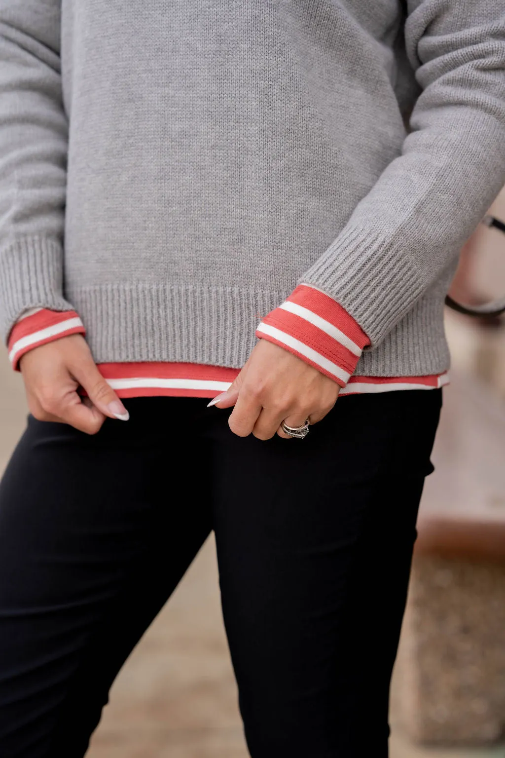 Everyday Ribbed Trim Sweater