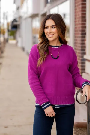 Everyday Ribbed Trim Sweater