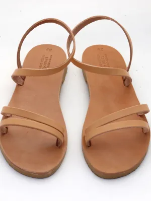 Forma Artisan Series : Ankle Wrap Greek Sandals (Natural Tan)