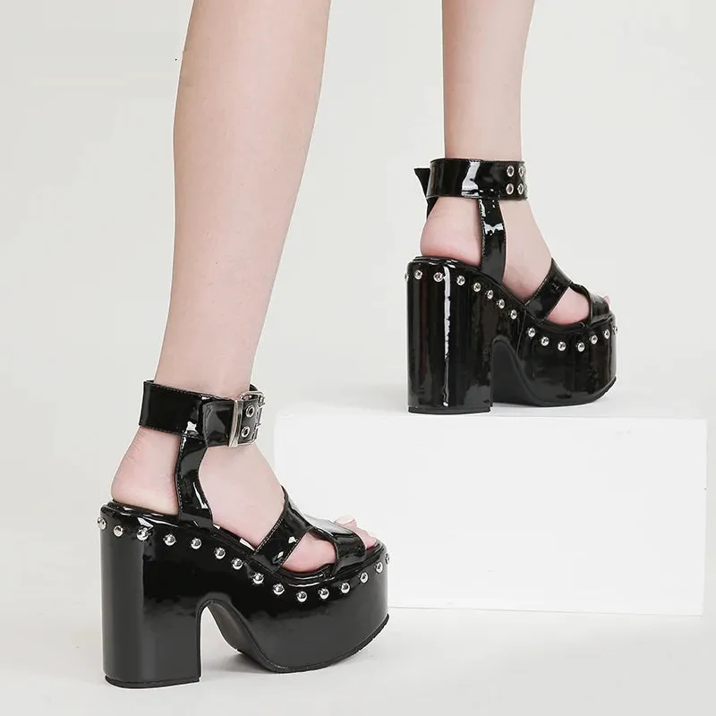 Joskaa 2024 New Gothic Cool Chunky Sandals