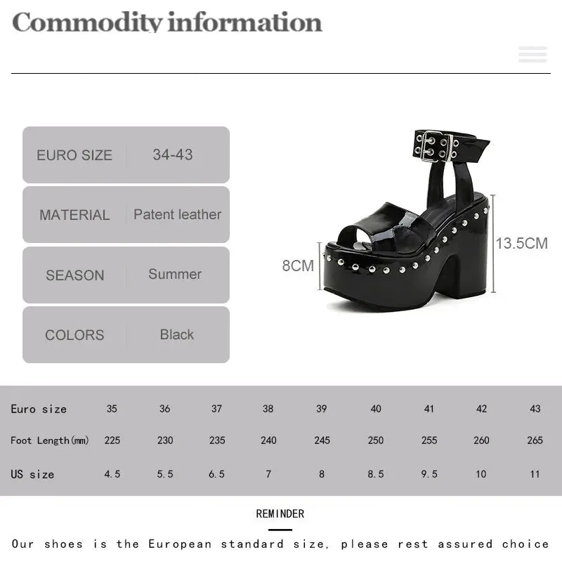 Joskaa 2024 New Gothic Cool Chunky Sandals