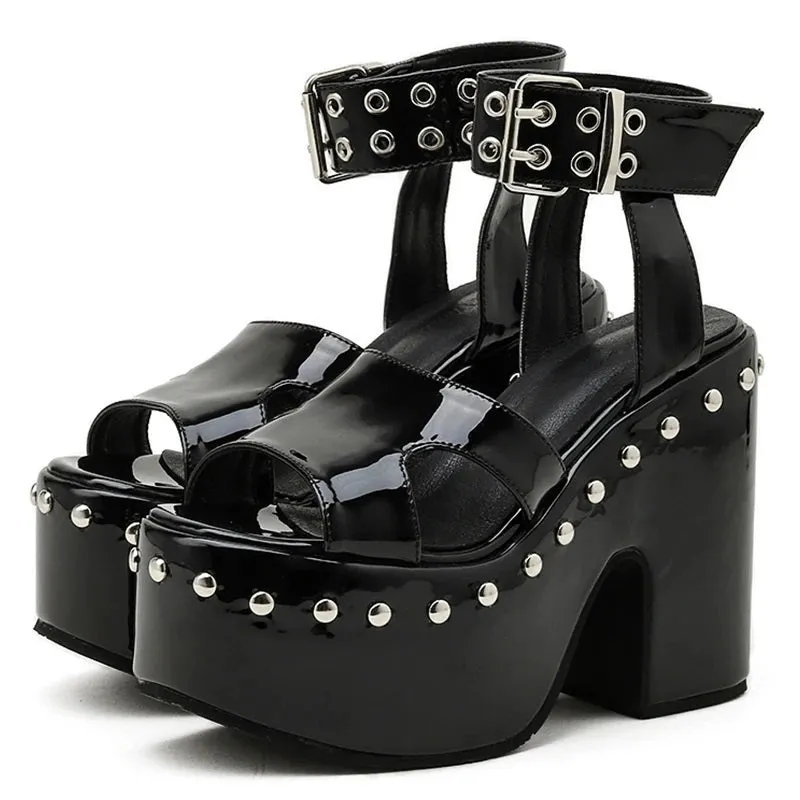 Joskaa 2024 New Gothic Cool Chunky Sandals