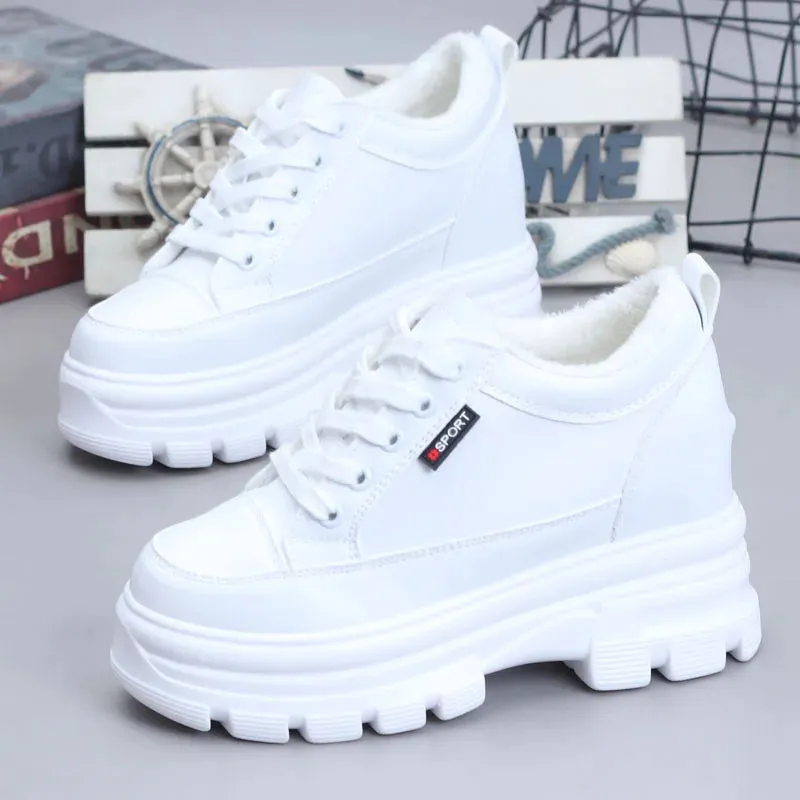 Joskaa 2024 New Women's White Sneakers Platform