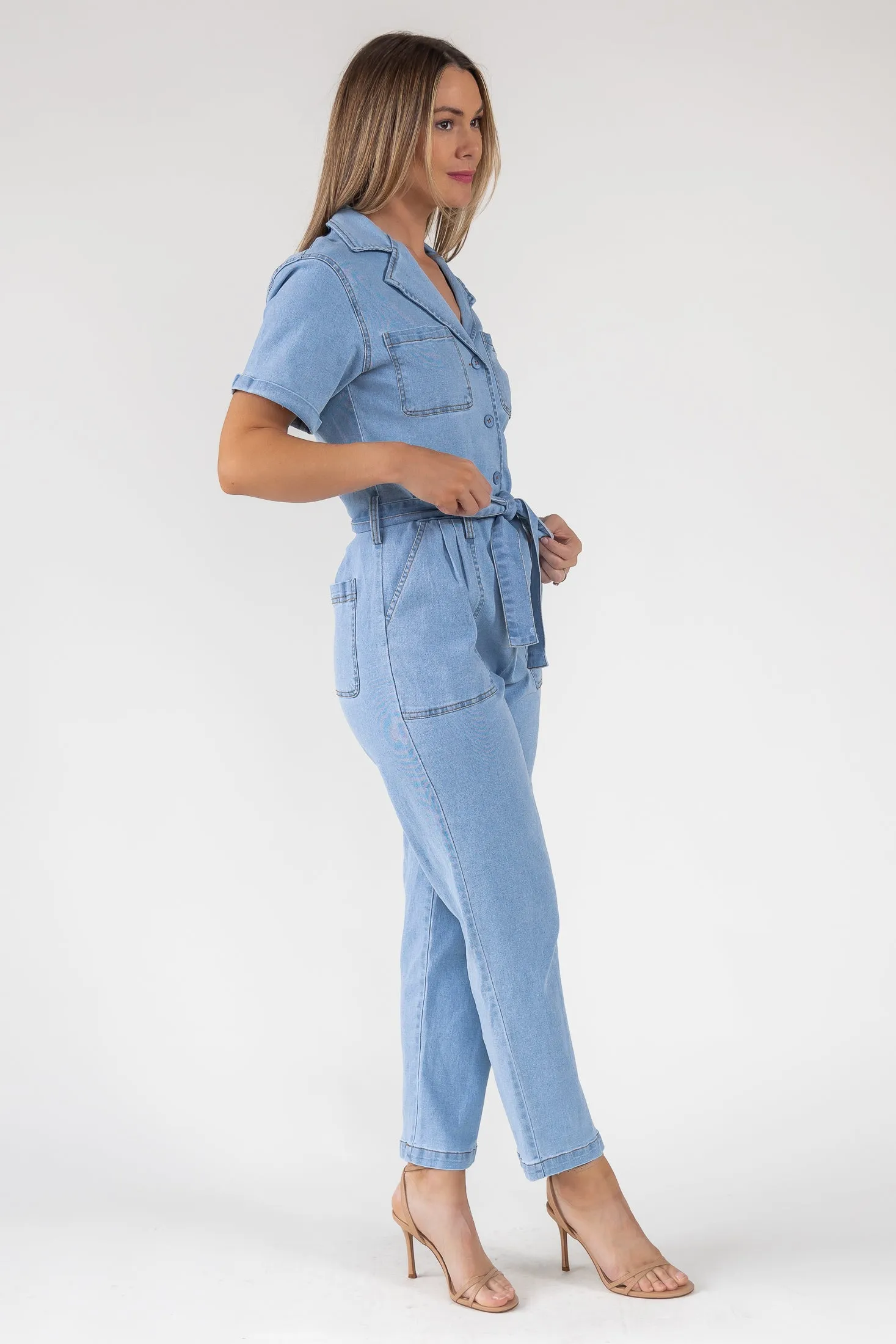 Kendall Denim Washed Jumpsuit