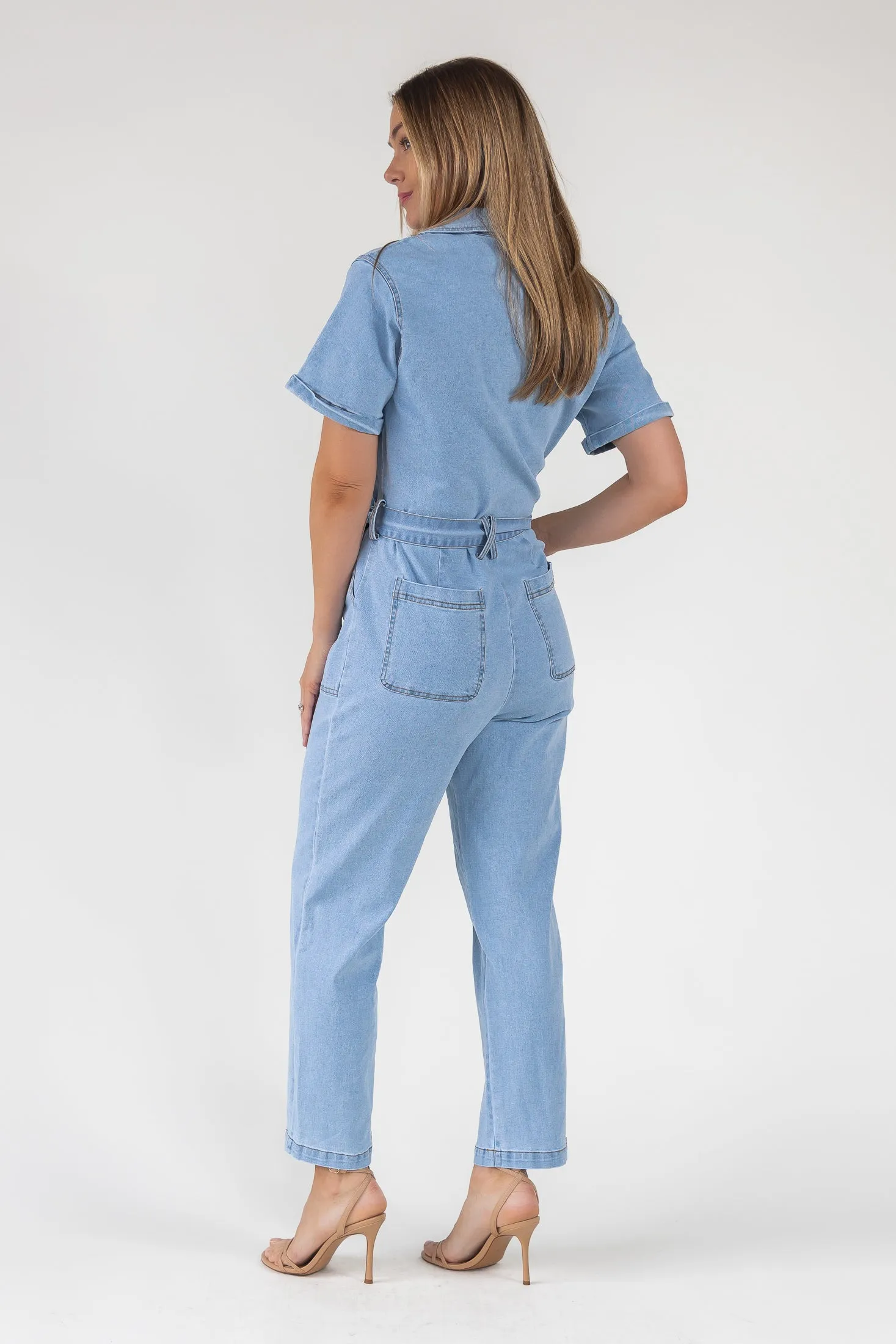 Kendall Denim Washed Jumpsuit