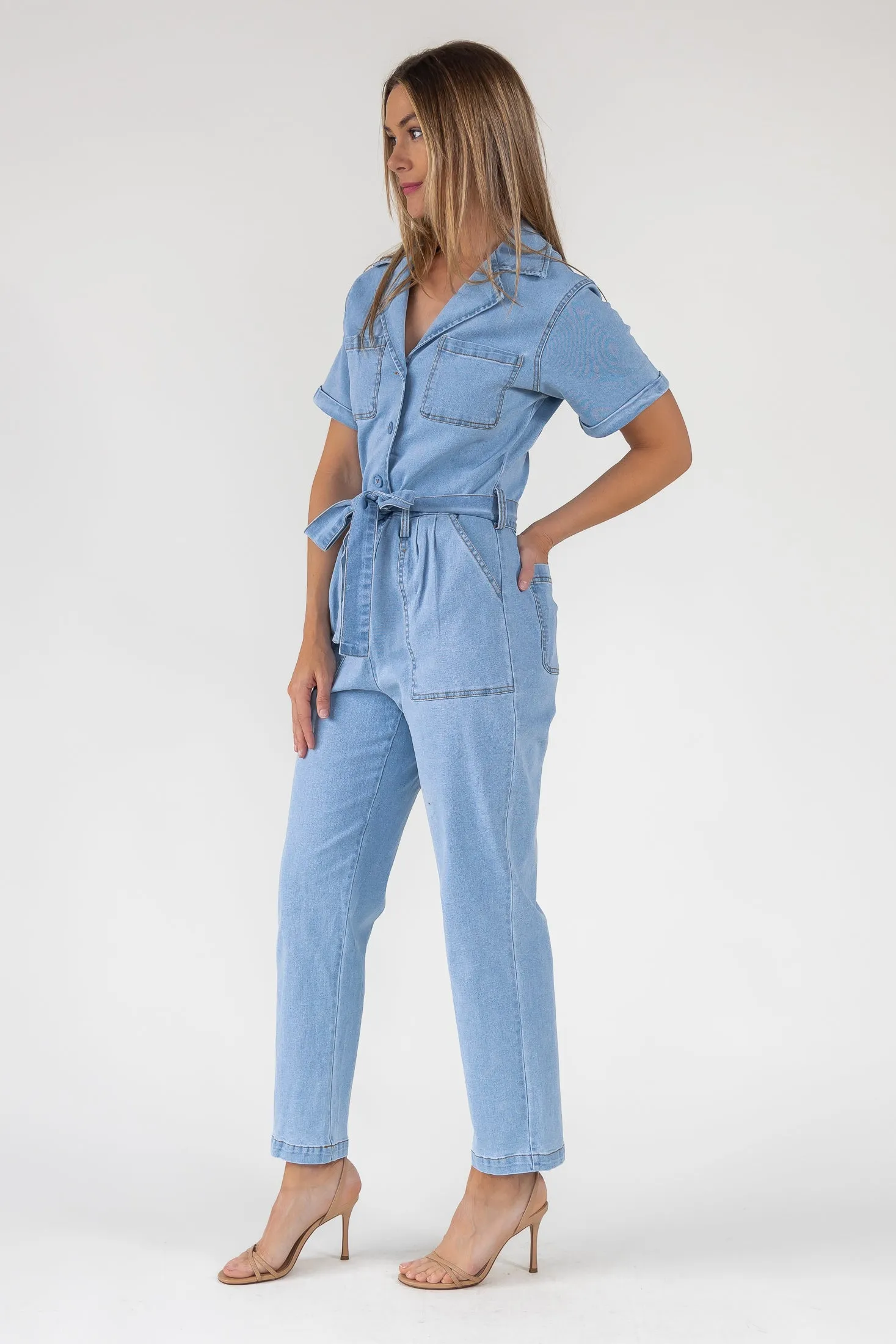 Kendall Denim Washed Jumpsuit