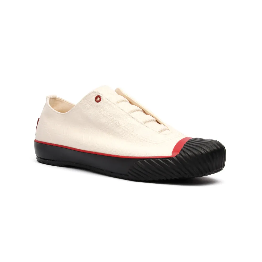 Men's London Beige Black Red Canvas Low Tops 03582-009