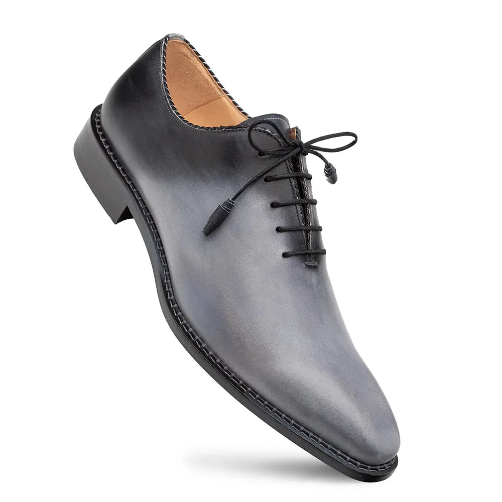 Mezlan Grey-Black Lace-Up Men's Shoes Barbaro Two-Tone Oxford Style-21316