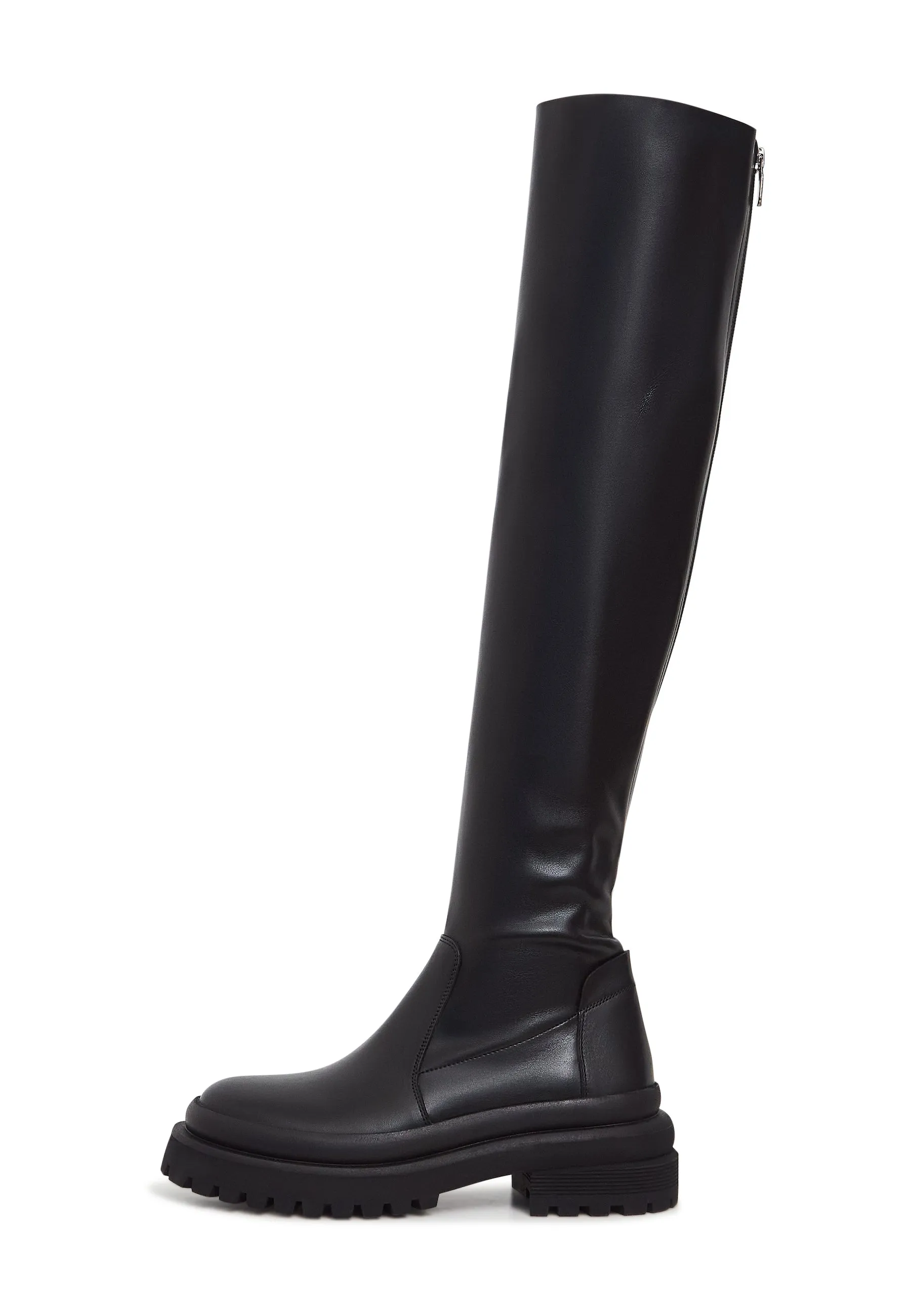 Over-The-Knee Leather Platform Boots