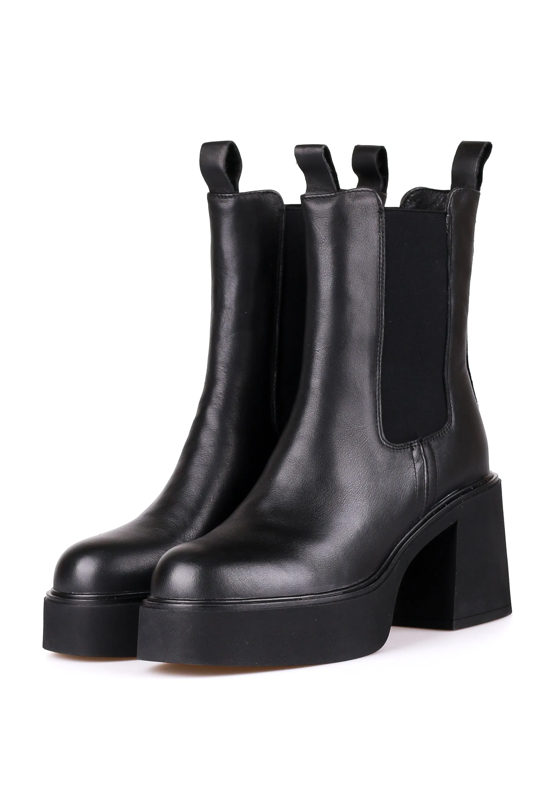 Platform Chelsea Ankle Boots - Black