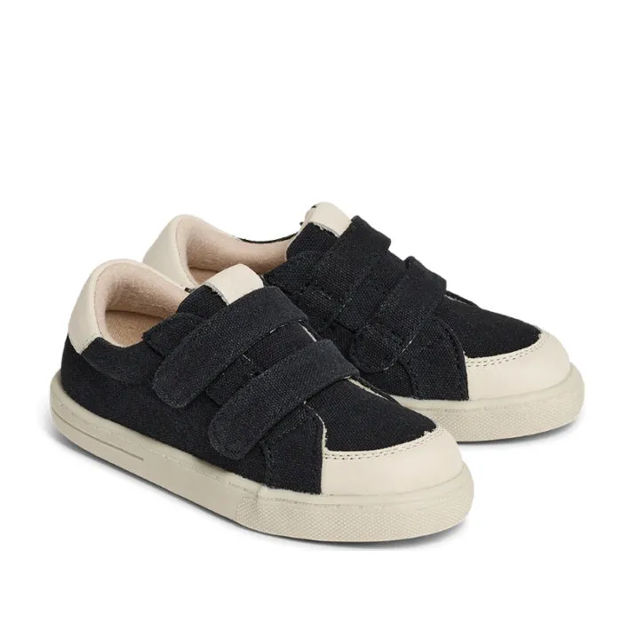 Pretty Brave Otto Organic Canvas Trainer With Leather Toe Buffer Black