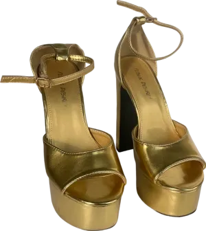 Public Desire Gold Platform Heels UK 5