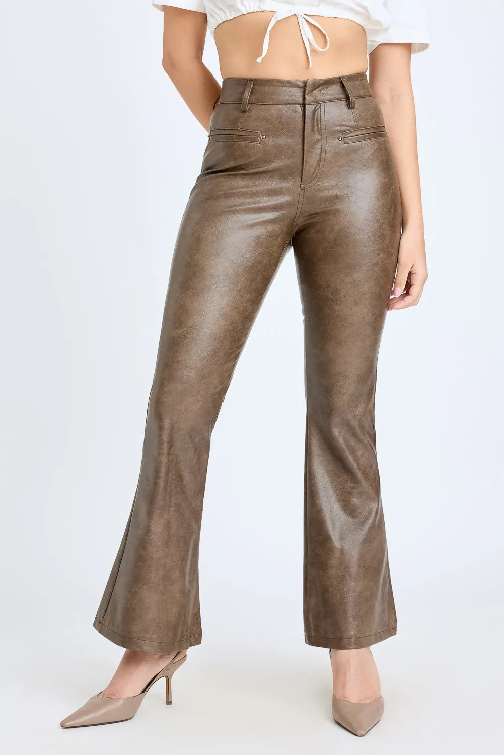 Sand Bootcut Wide Trouser