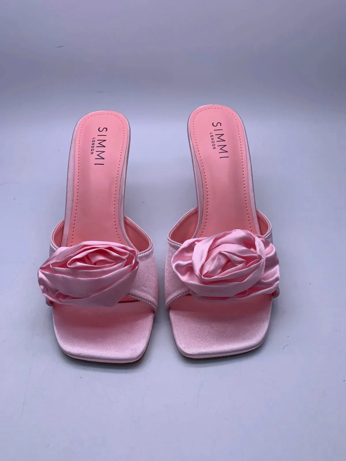 Simmi London Baby Pink Satin Emberley Heels UK 6