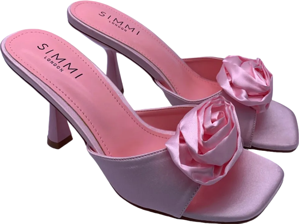 Simmi London Baby Pink Satin Emberley Heels UK 6