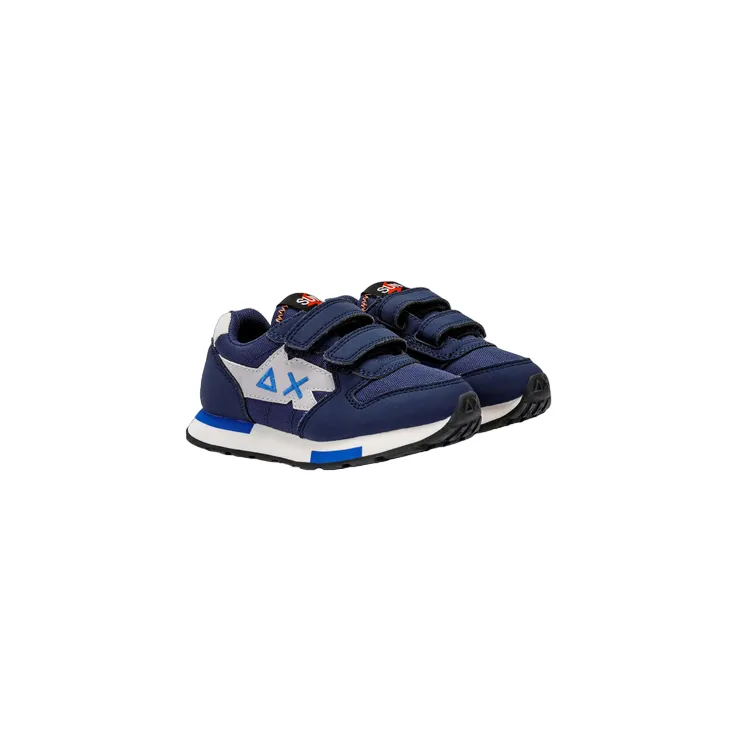 Sun68 scarpa sneakers da bambino con strappo Niki Solid Z43321B 07 blu