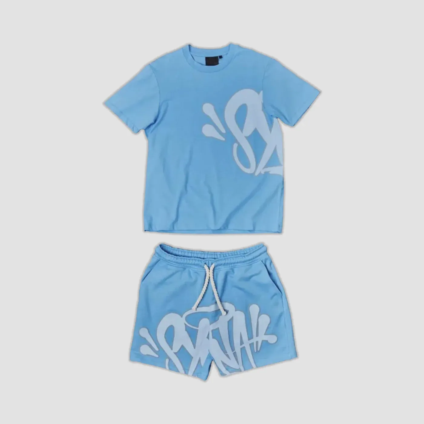 SYNA WORLD LOGO T SHIRT & SHORT SET - BLUE