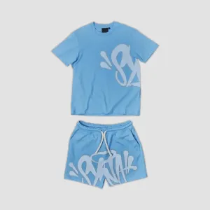 SYNA WORLD LOGO T SHIRT & SHORT SET - BLUE