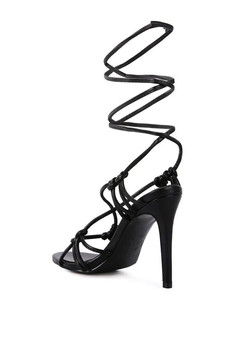 Trixy Knot Lace Up High Heel Sandal