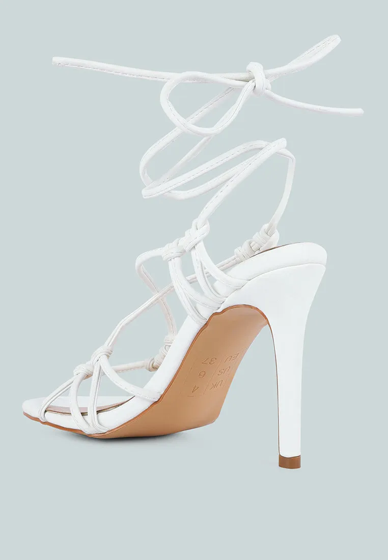 Trixy Knot Lace Up High Heel Sandal